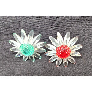 Vintage Swarovski Crystal Collectors Society Membership Token Red & Green Flower